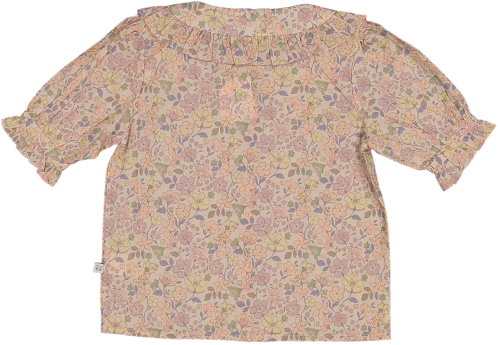 Ella Blouse-Garden Flowers Muted Printed Cotton Cambric