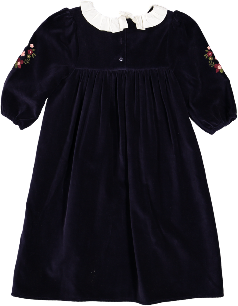 Erika Dress-Dyed Cotton Velvet - Navy Colour