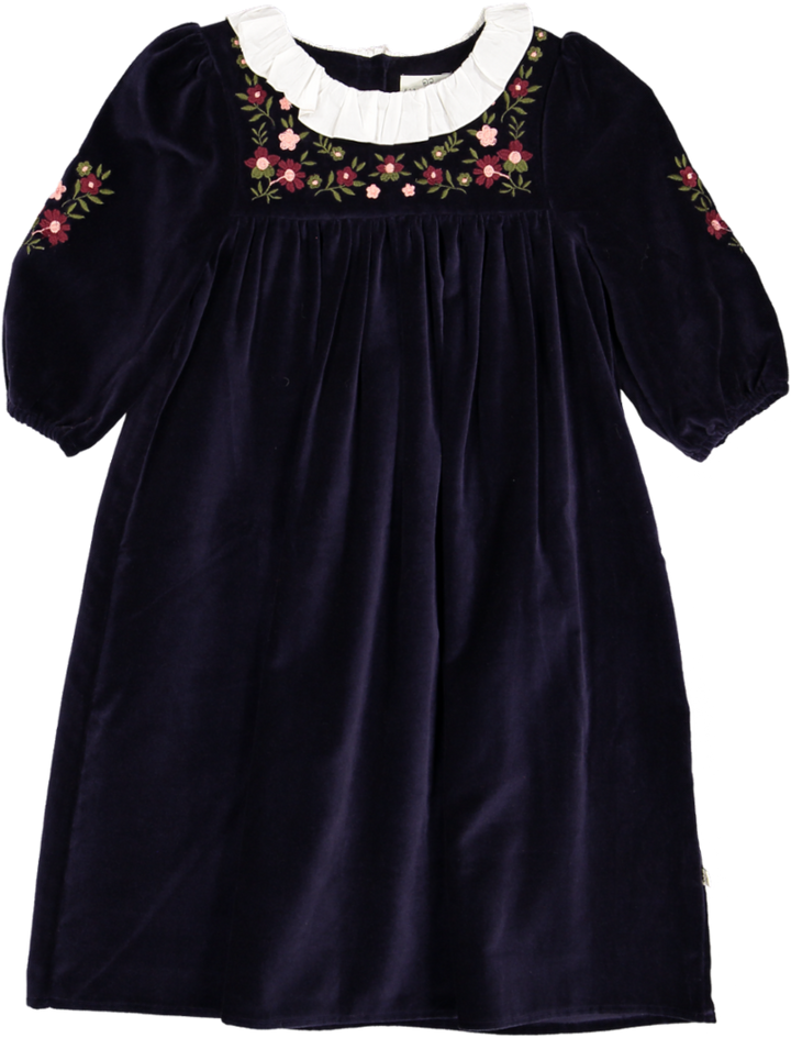 Erika Dress-Dyed Cotton Velvet - Navy Colour