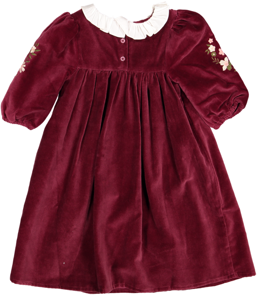 Erika Dress-Dyed Cotton Velvet - Burgundy Colour
