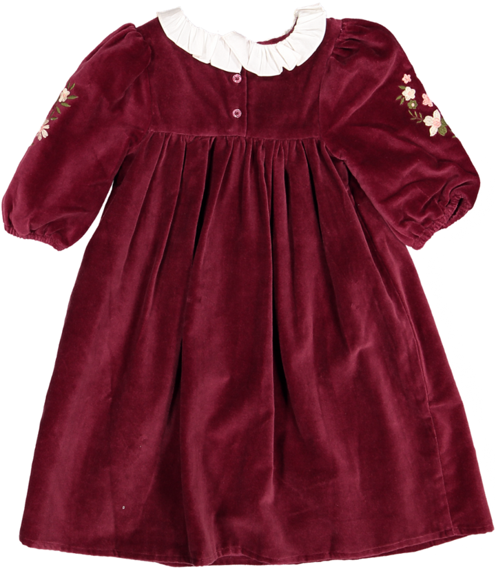 Erika Dress-Dyed Cotton Velvet - Burgundy Colour