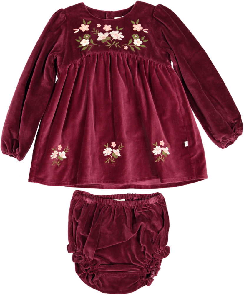 burgundy newborn dress Maria de la Orden