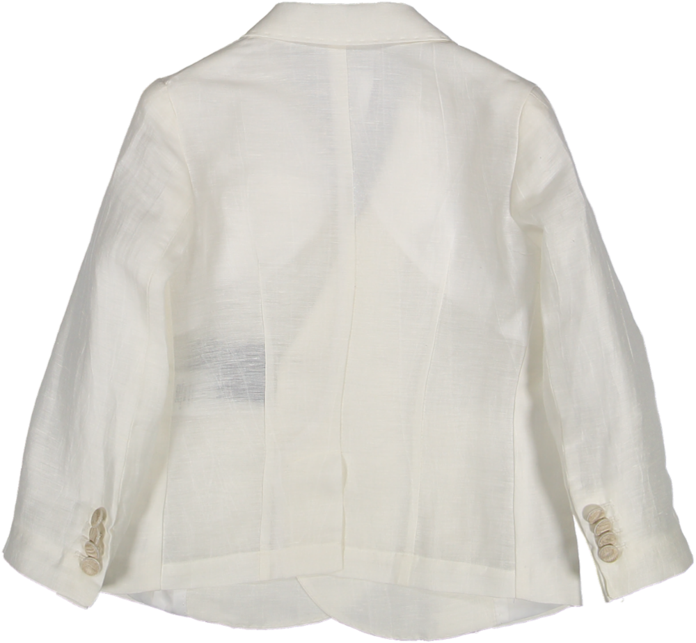 EGC1102-DOUBLE BREASTED BLAZER-Bianco/Beige