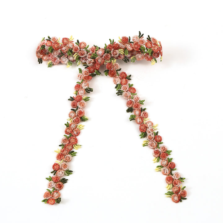 EMFL002 GIA EMBROIDERED FLORAL LONGTAIL CLIP MAUVE