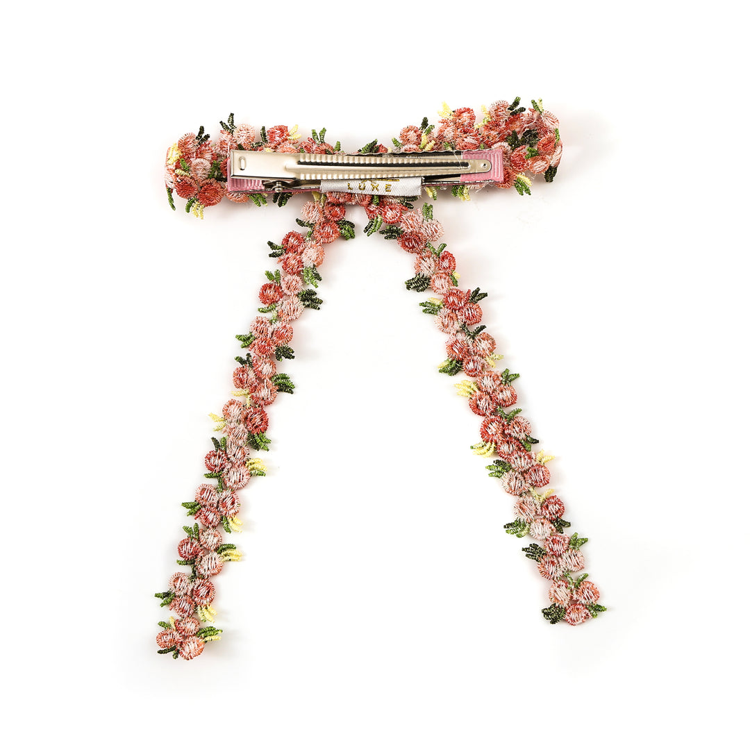 EMFL002 GIA EMBROIDERED FLORAL LONGTAIL CLIP MAUVE