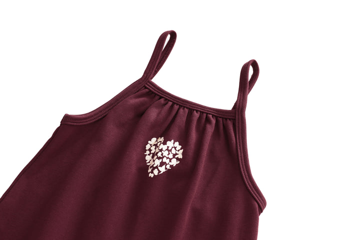 GRAPHIC HEART ROMPER-BURGUNDY