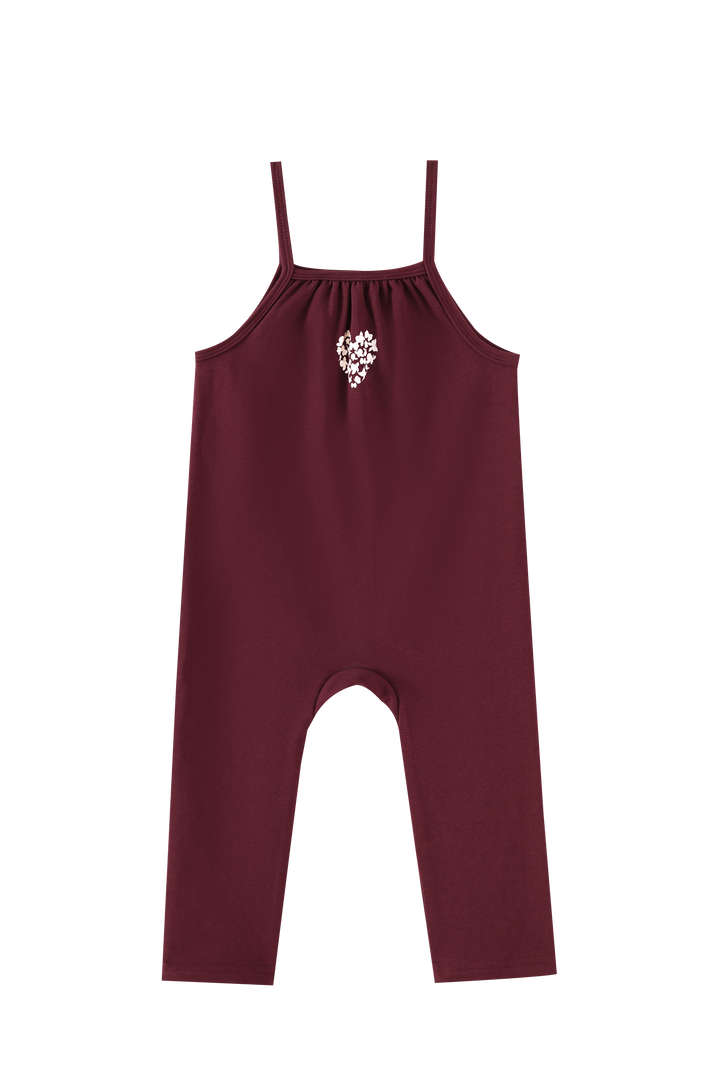 GRAPHIC HEART ROMPER-BURGUNDY