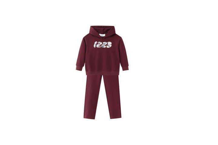 1223 HOODED SET-BURGUNDY