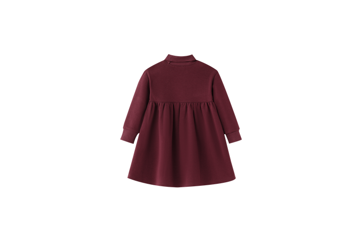 HEART ICON TURTLENECK DRESS-BURGUNDY