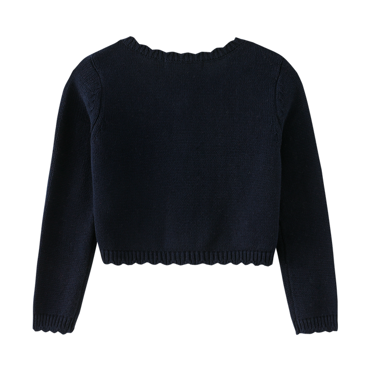 BUTTON FRONT CARDIGAN-NAVY