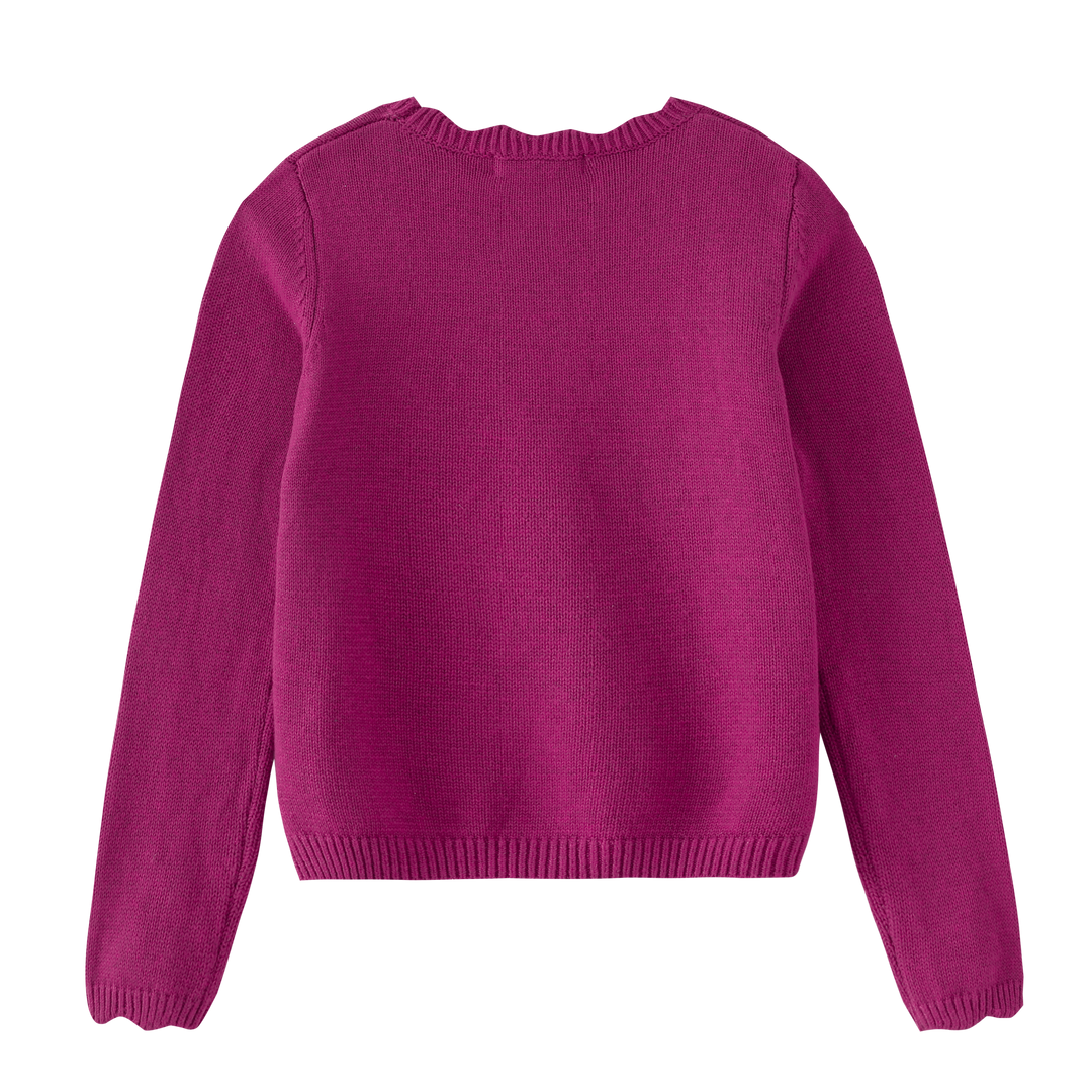 SCALLOPED SHABBOS SWEATER-MAGNETA
