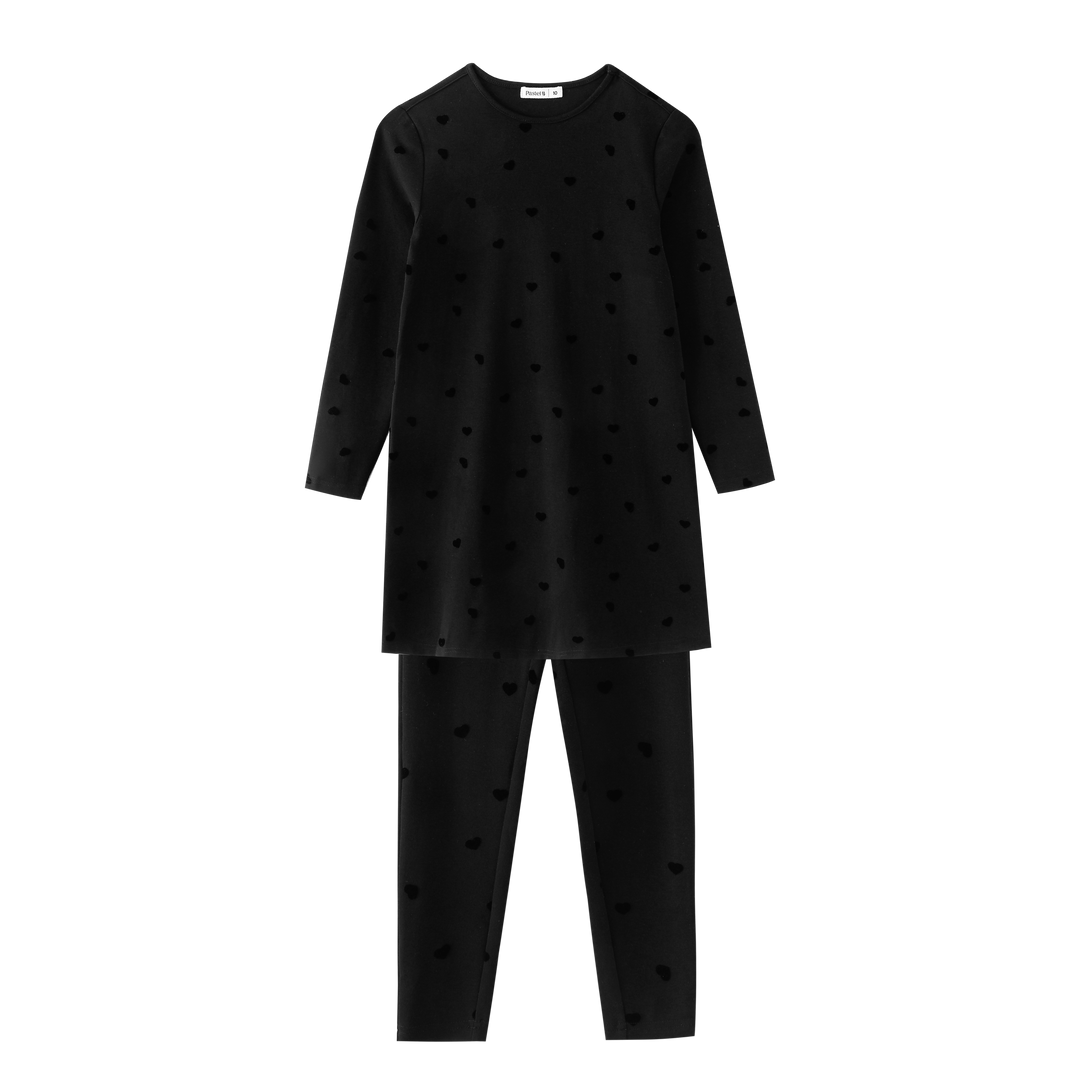 HEART NIGHTSHIRT-BLACK
