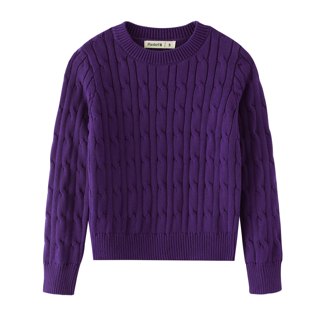 CABLE SWEATER-PURPLE