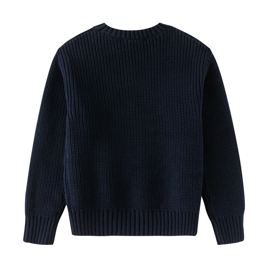 KNIT CREWNECK-NAVY