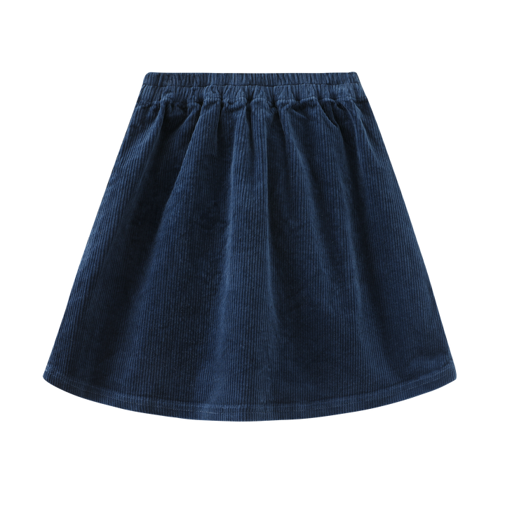 CORDUROY SKIRT WITH CENTER TIE-ROYAL BLUE