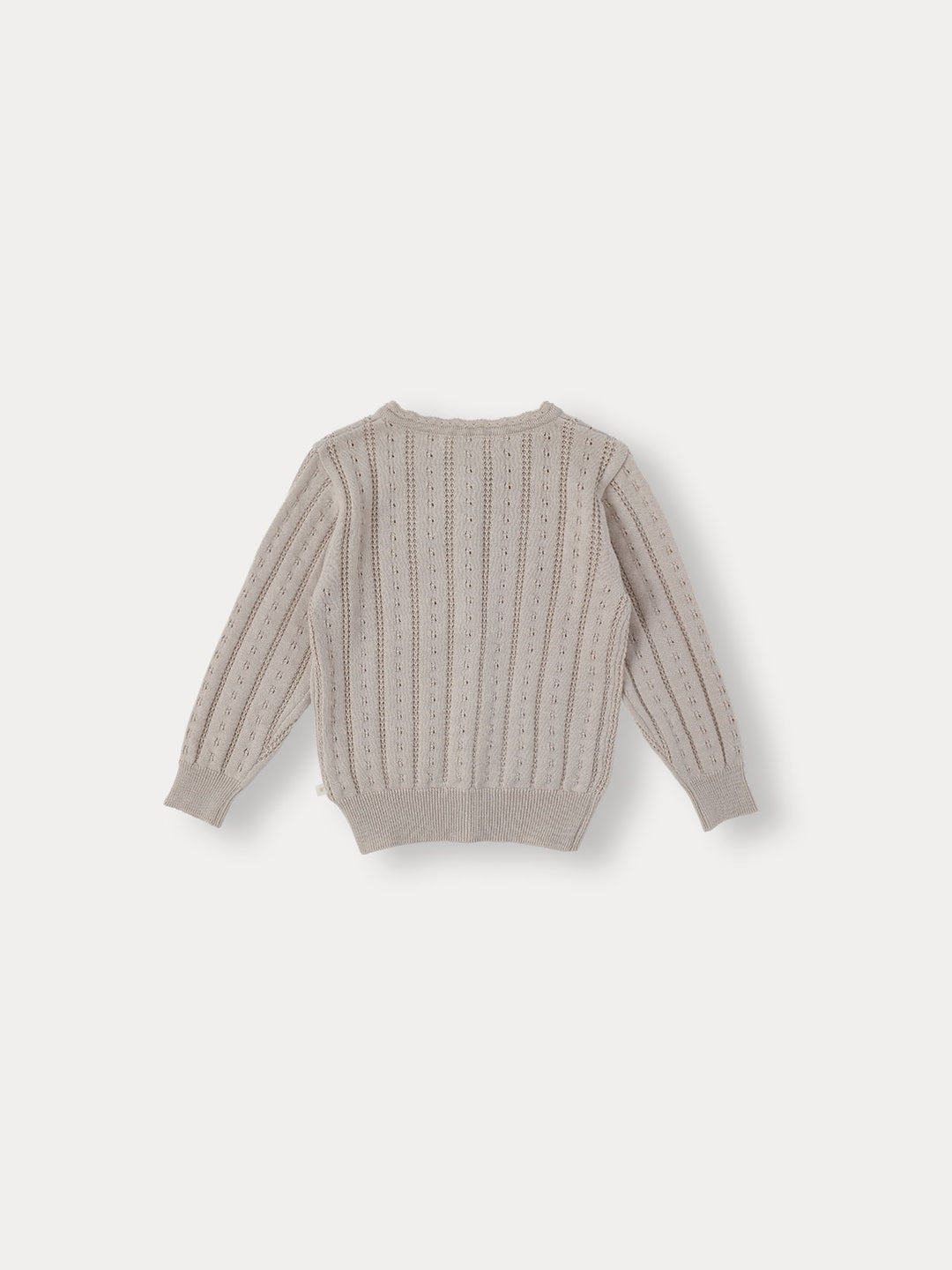 BNG26SCR09 FLUTTER EYELET KNIT CARDIGAN - INDI PINK