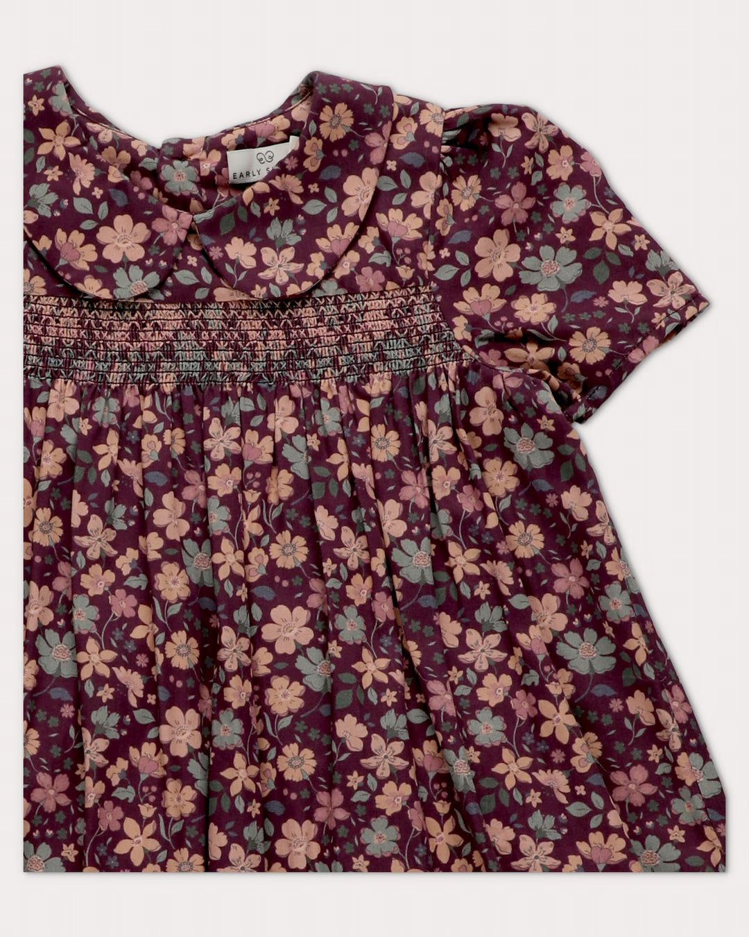 FC-FW26-00016 ERIKA DRESS SHORT - SATIN GARDEN FLOWER PLUM