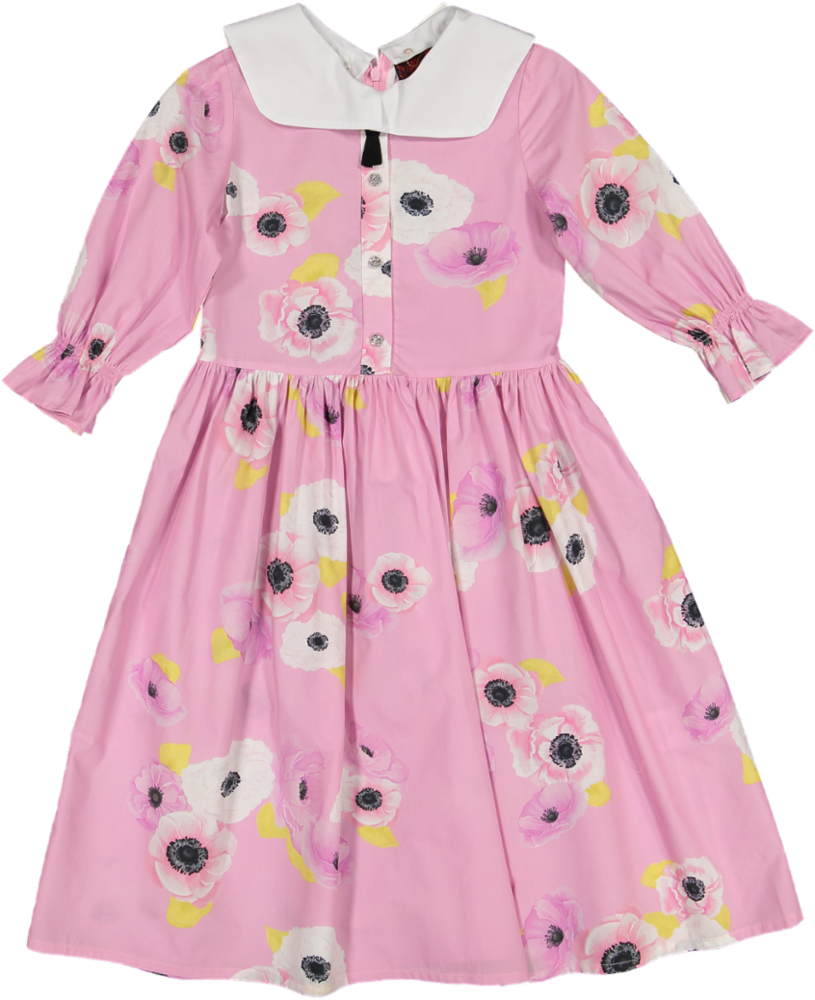 SPECIAL GCKSS2504-COSTANZA DRESS-POSTCARD FROM SUMMER PINK 3/4 SLEEVE