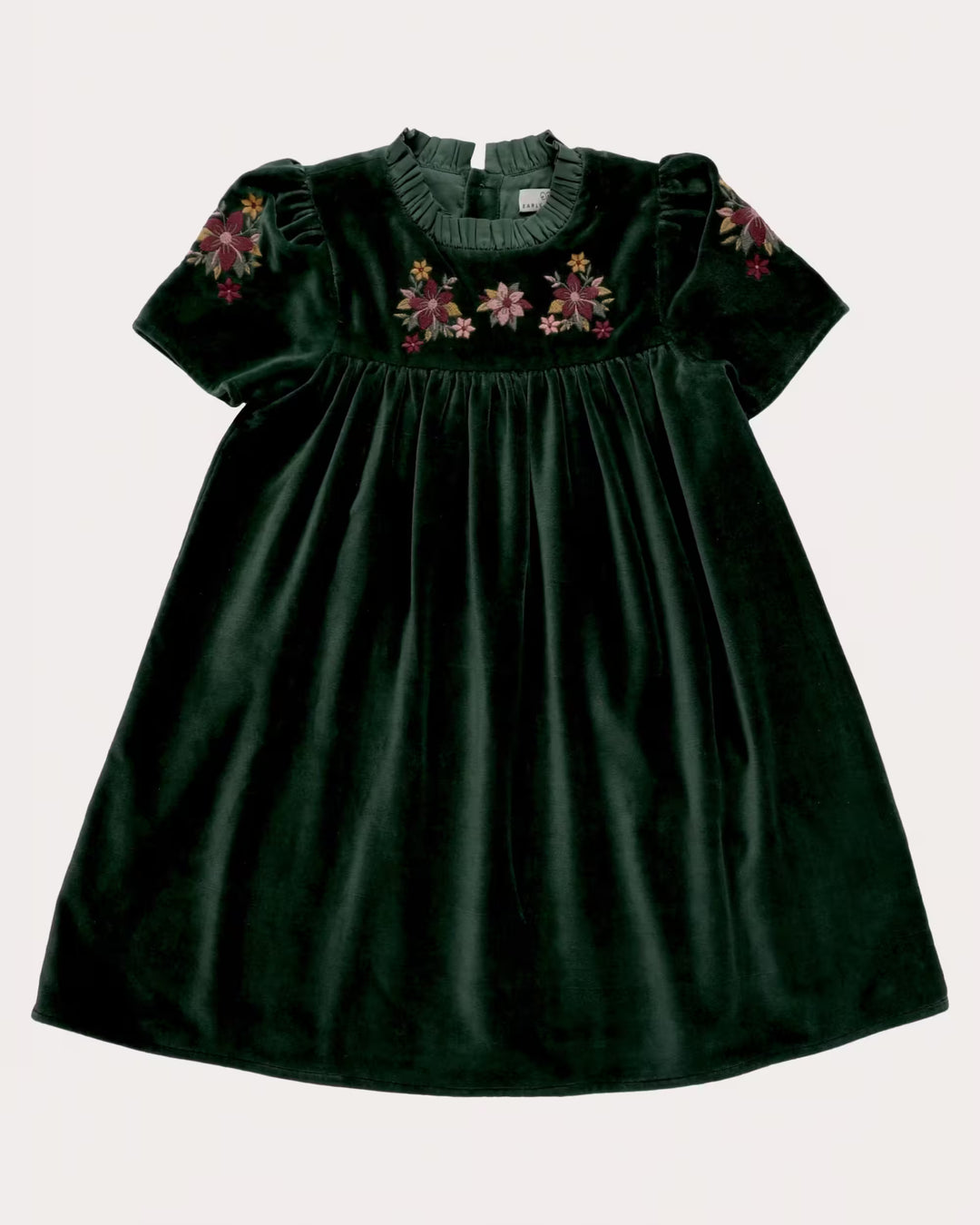 FC-FW26-00018 ERIKA DRESS LONG - VELVET FOREST GREEN