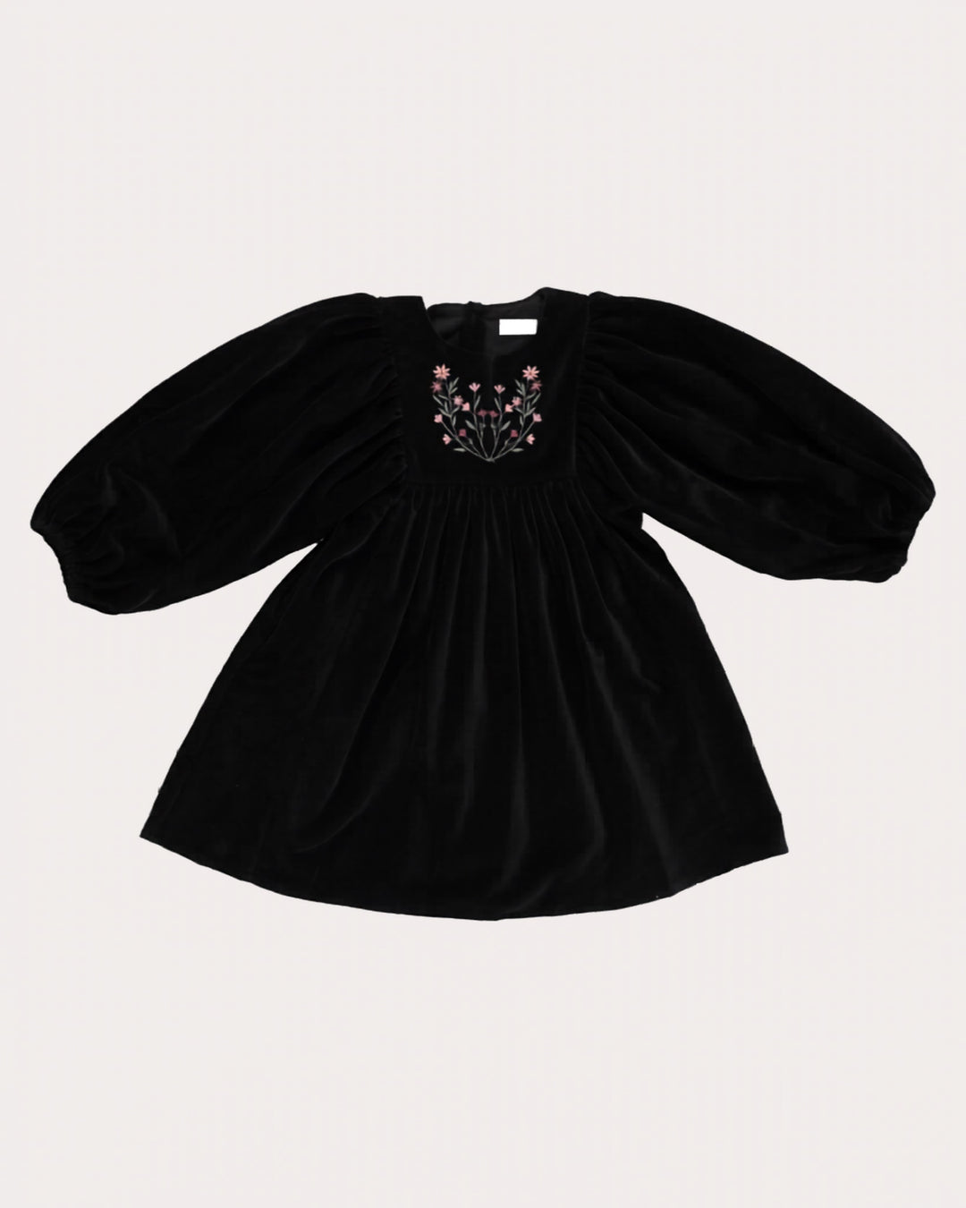FB-FW26-00007 BELLE DRESS LONG - VELVET VELOURS BLACK