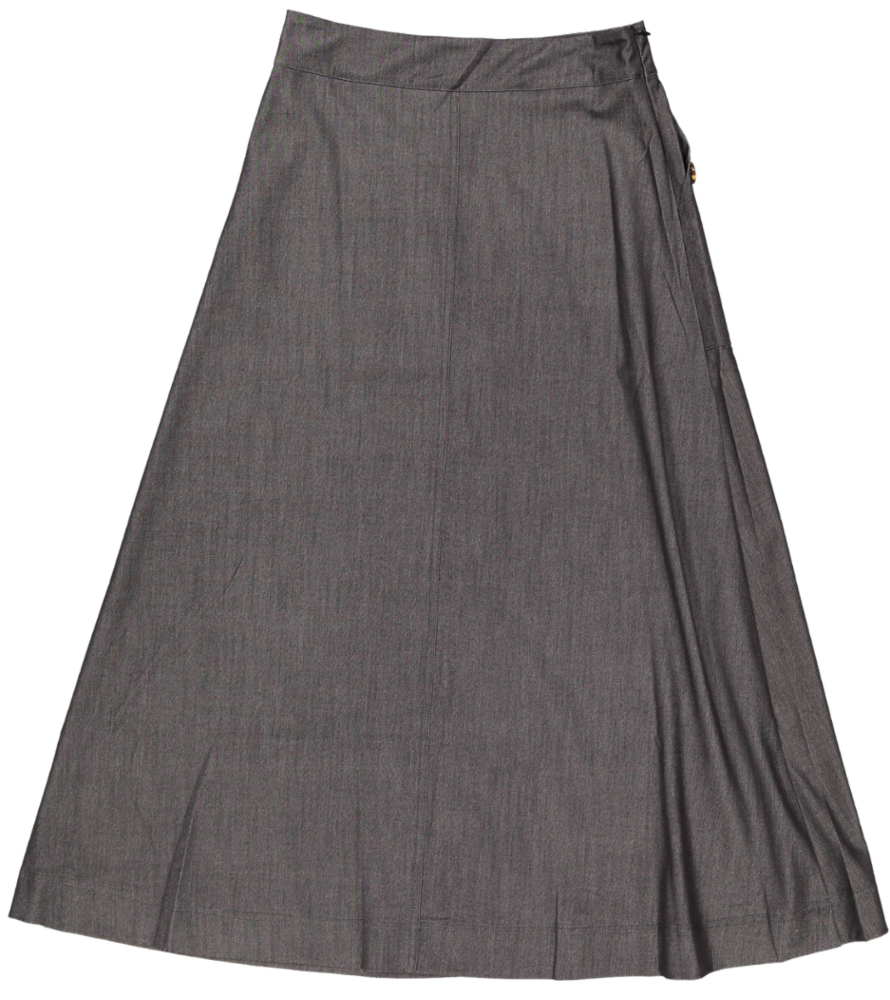 HSK878-DRILL SKIRT-BLACK