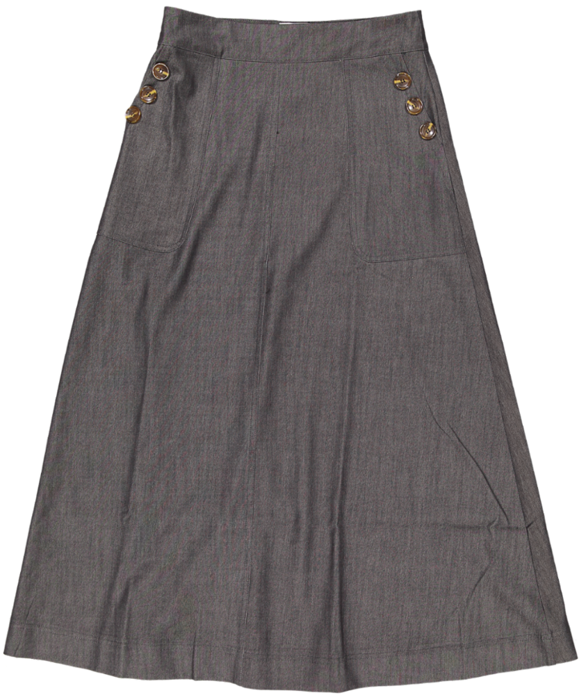 HSK878-DRILL SKIRT-BLACK