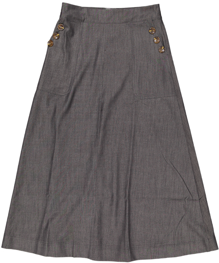 HSK878-DRILL SKIRT-BLACK