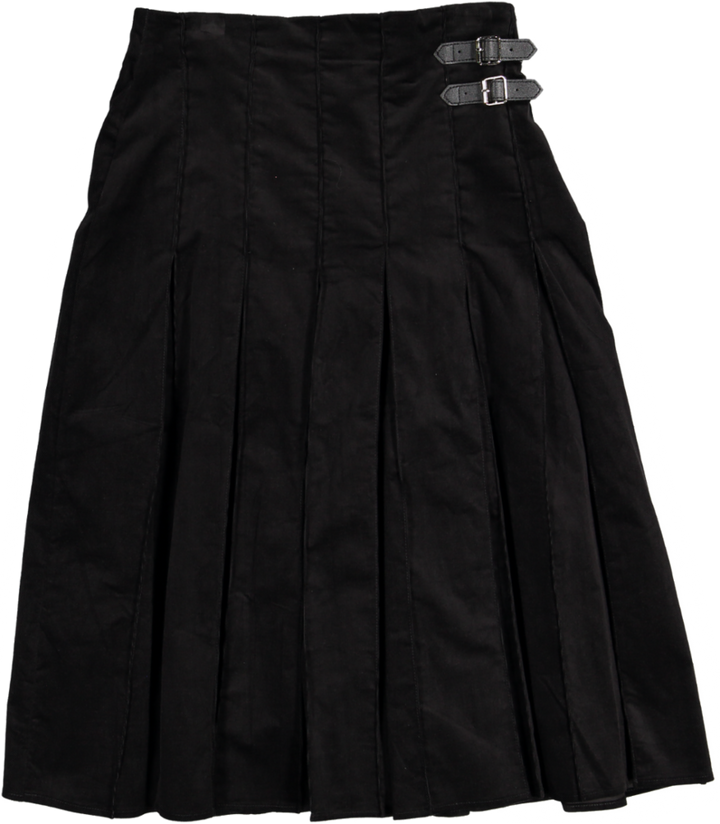 HSK879-SKIRT WITH BUCKLES-BLACK