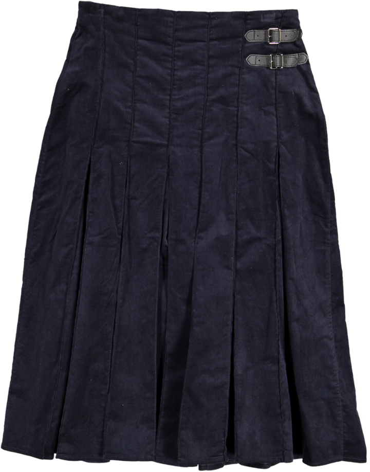 HSK879-SKIRT WITH BUCKLES-NAVY