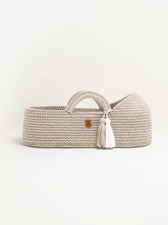 Baby Moses Basket Standart with Round Hood / With Mattress / Color Ecru