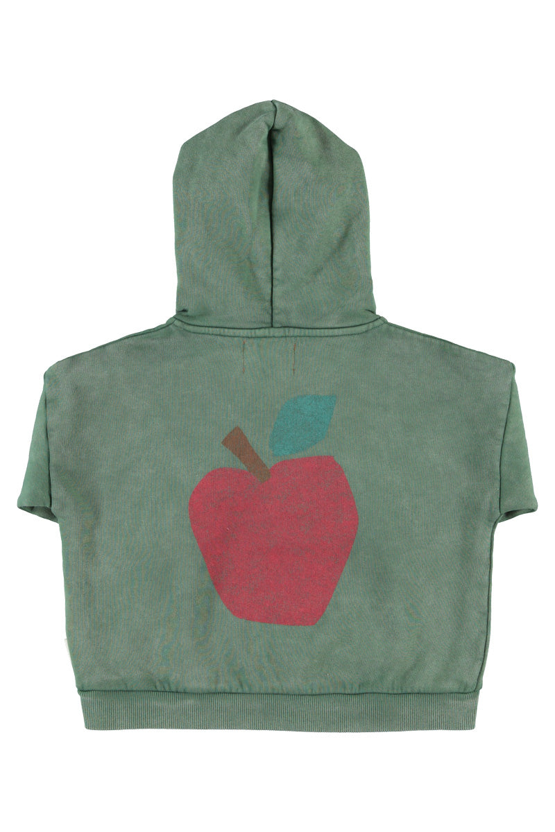 FLP2613 HOODIE - GREEN W/ APPLE PRINT