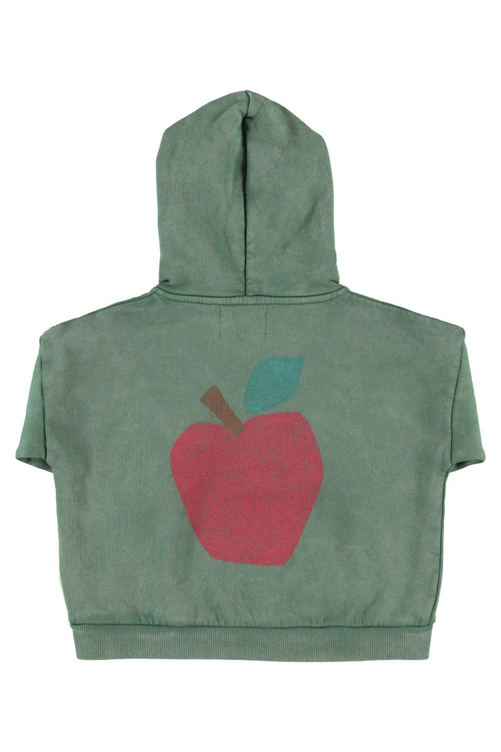 FLP2613 HOODIE - GREEN W/ APPLE PRINT