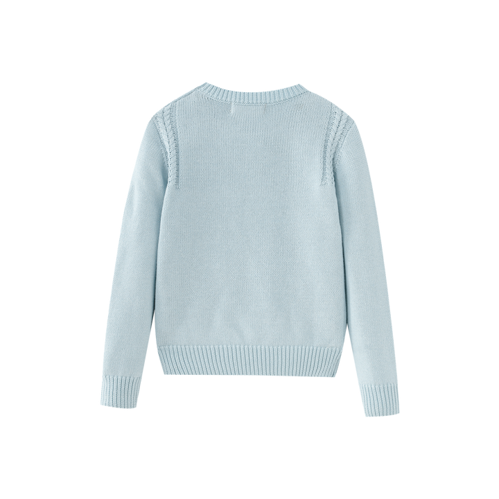 SWEATER WITH SHOULDER TRIM-BLUE