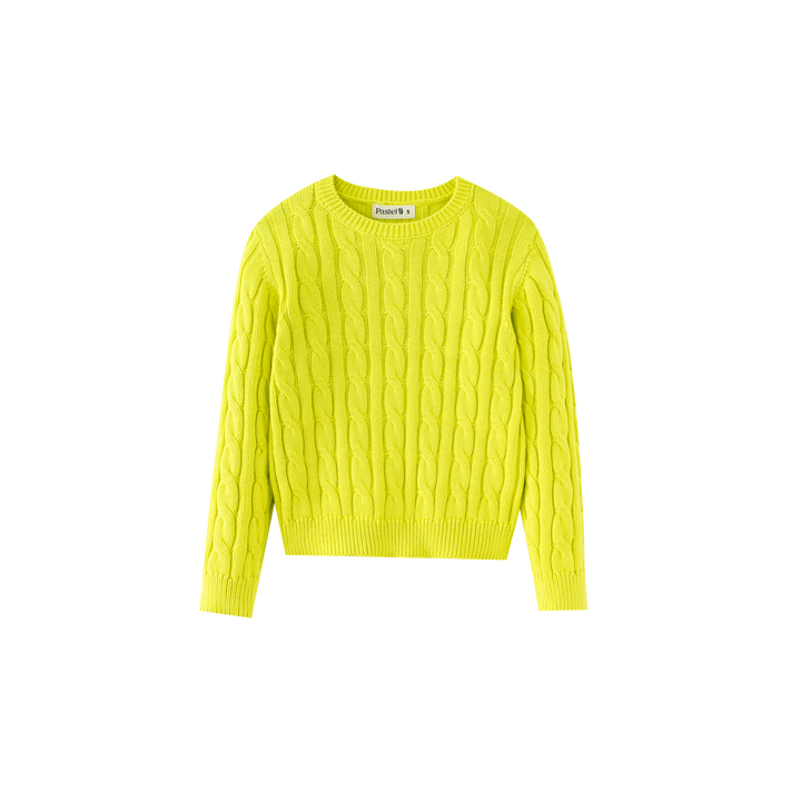 CABLE SWEATER-YELLOW