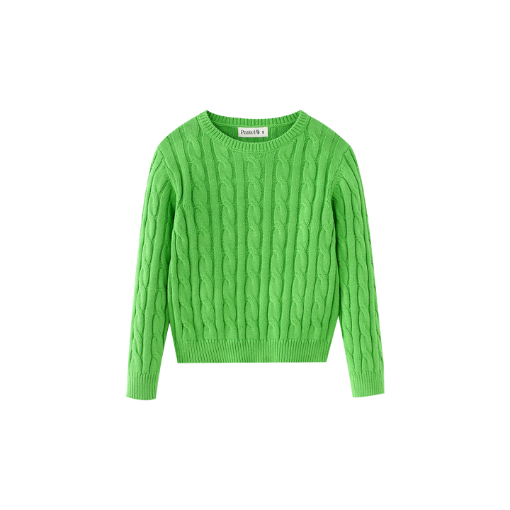 CABLE SWEATER-GREEN