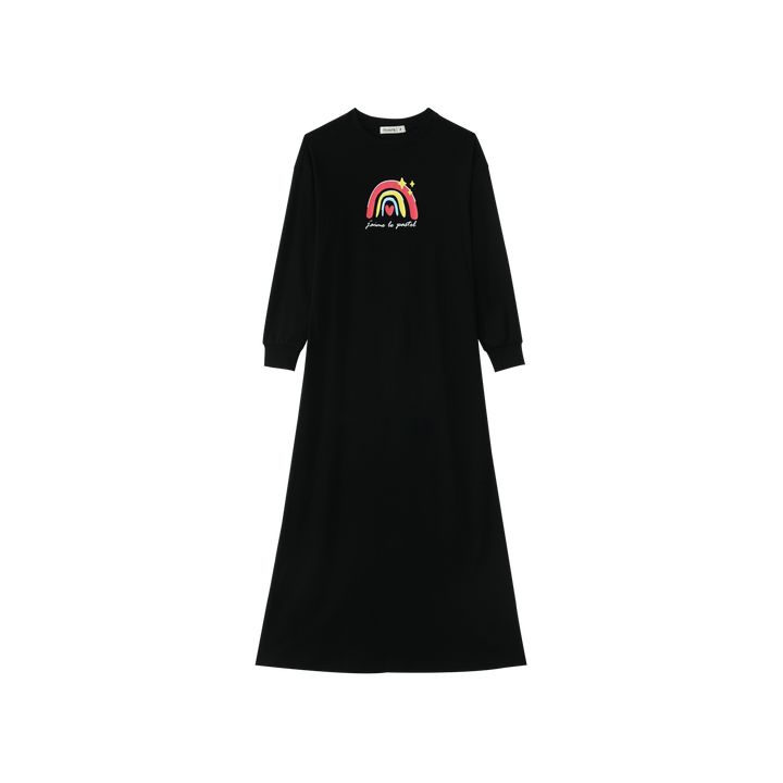 NIGHTGOWN WITH RAINBOW-BLACK