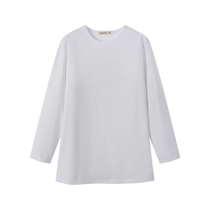 COTTON 3/4 SLEEVE TEE-WHITE