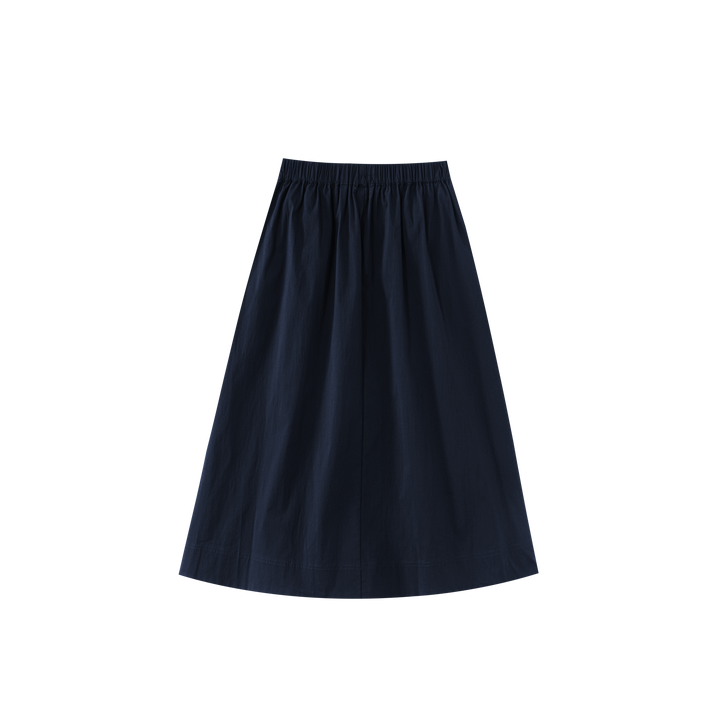MIDI SKIRT WITH POCKETS-BLACK DENIM PASTEL