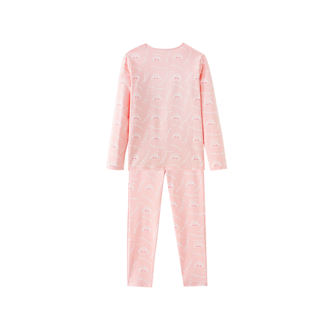 GIRLIE PRINTED PAJAMA-LIGHT PINK