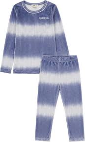 217021-170 Blue Ombre Velour Ombre Loungewear