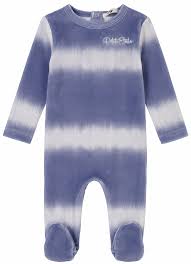 217221-170 Blue Ombre Velour Ombre Footie