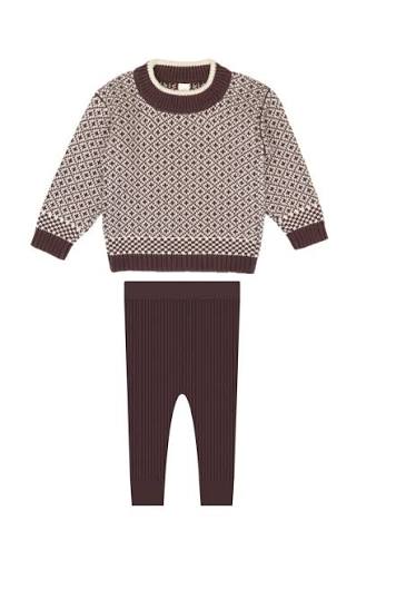 TC012DN/TC026DP JHON SWEATER/LEGGING SET - DARK PLUM/NATURAL