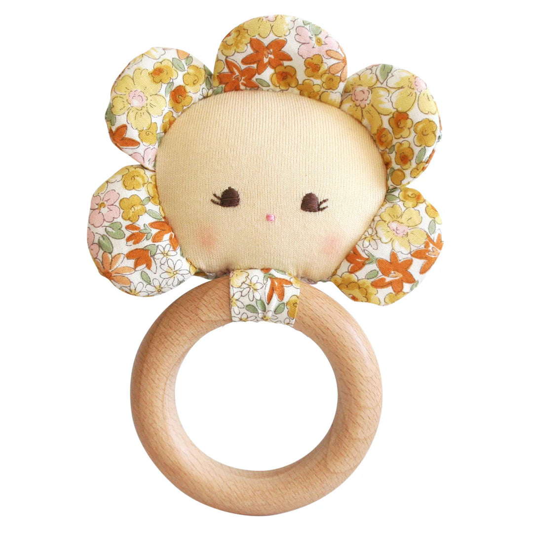 N11436SM - Flower Baby Teether Rattle Sweet Marigold