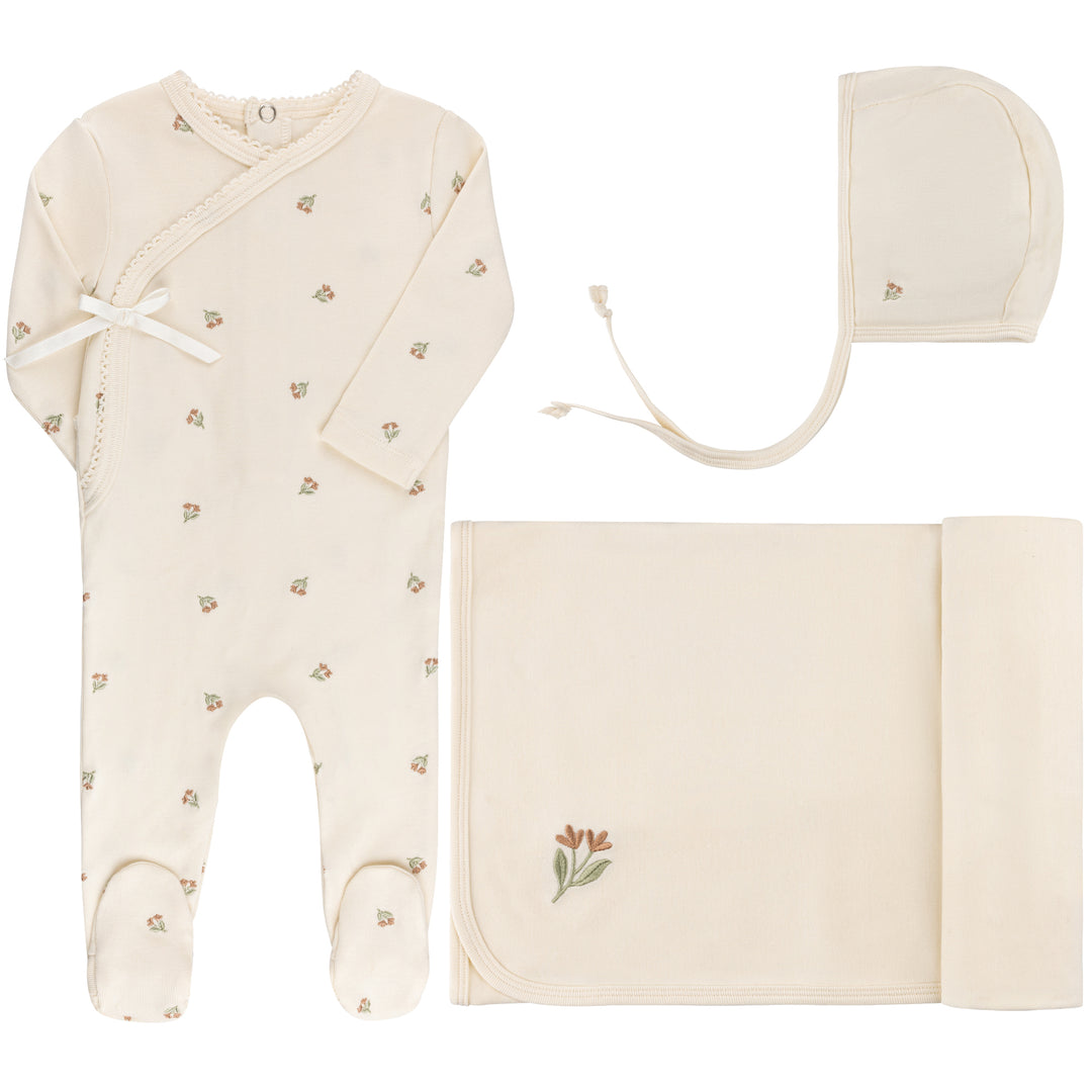 Embroidered Collection-3 PC SET-Ivory Tulip