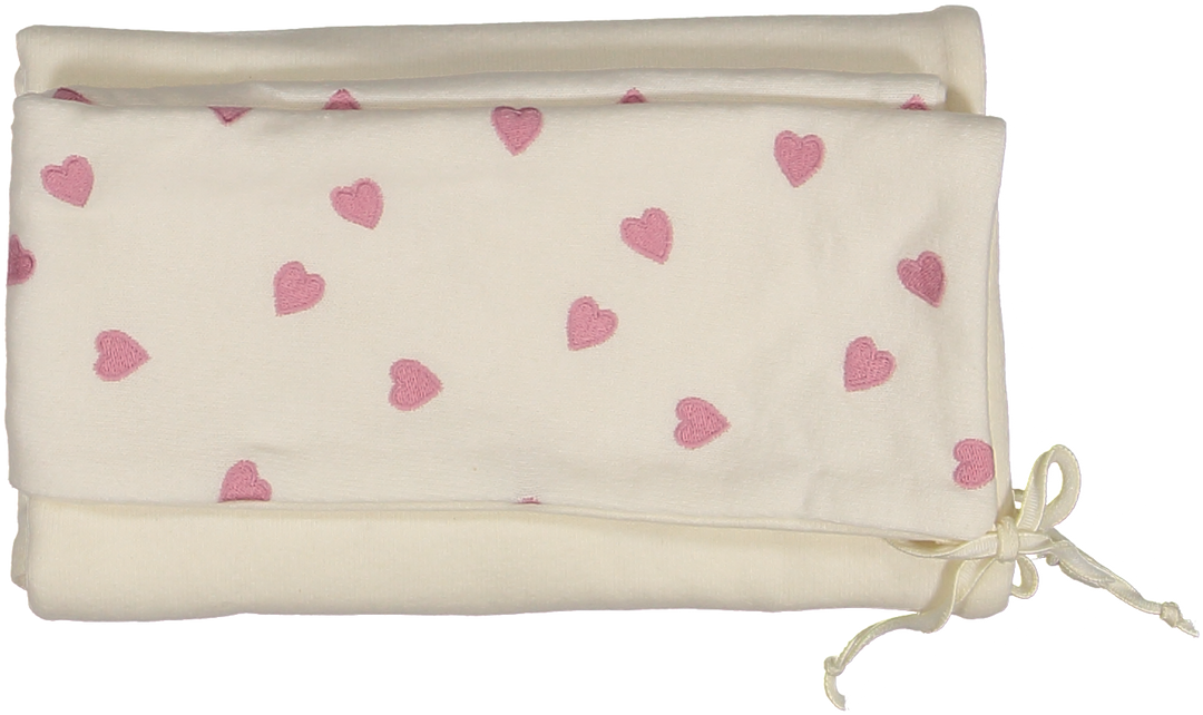 COPERTA LACCI-White/Pink Hearts