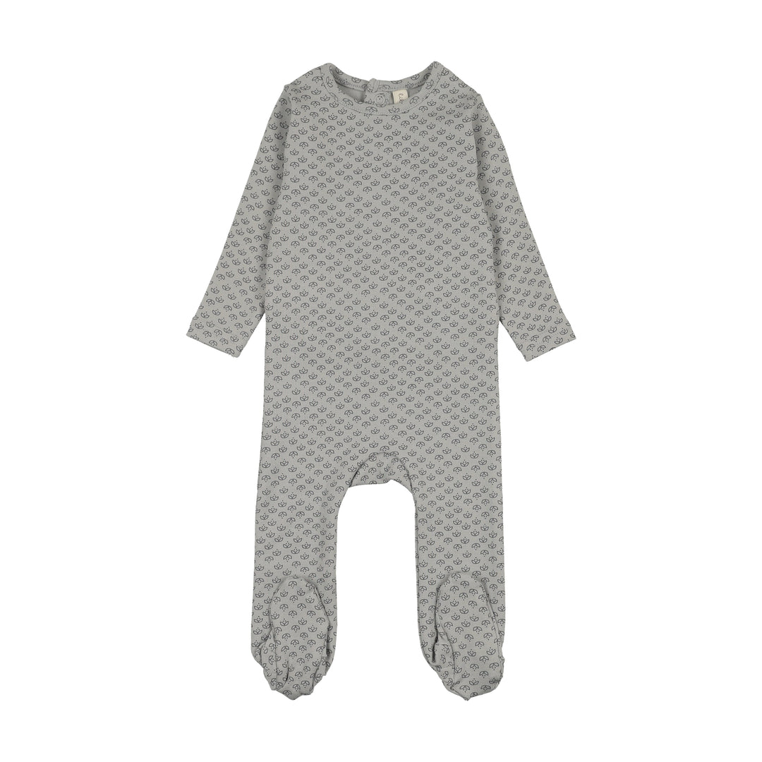 MINI FLORA PRINT FOOTIE - PALE BLUE