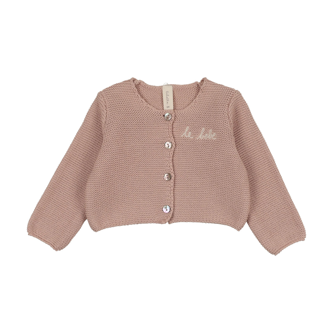 LE BEBE KNIT CARDIGAN - DUSTY PINK
