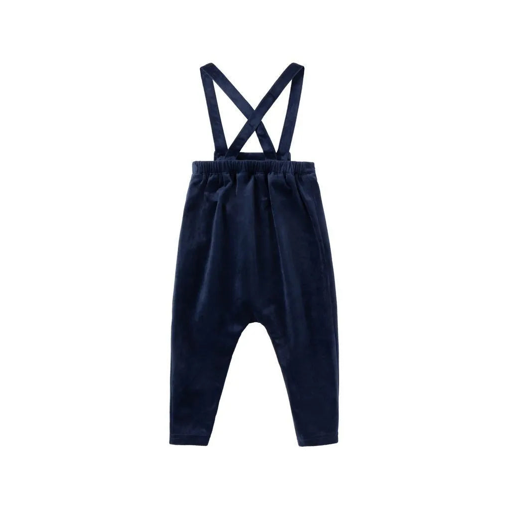 LN603 navy plaid Windsor Velvet Boys Romper