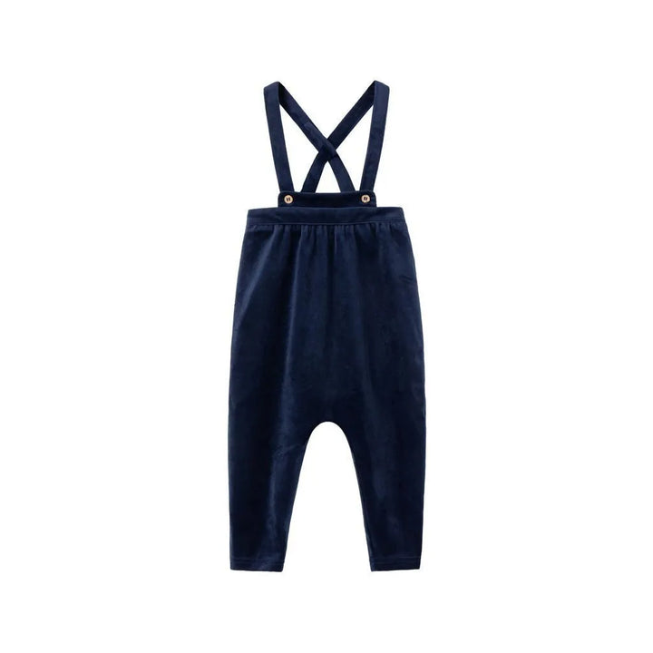 LN603 navy plaid Windsor Velvet Boys Romper