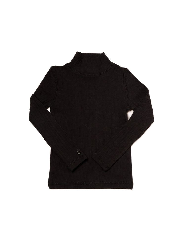 Black Pointelle Turtleneck
